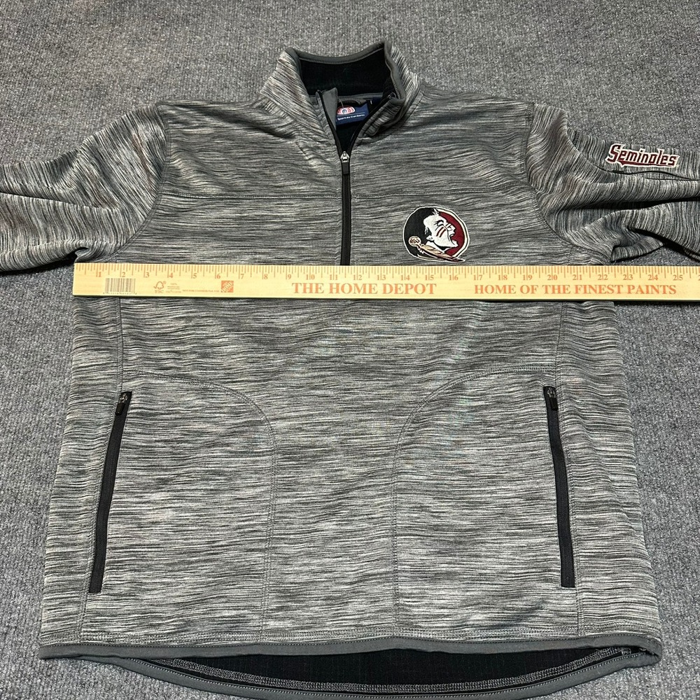 FSU NCAA Florida State Seminoles Mens Gray 1/4 Zip Pullover Large Sports - Picture 6 of 6